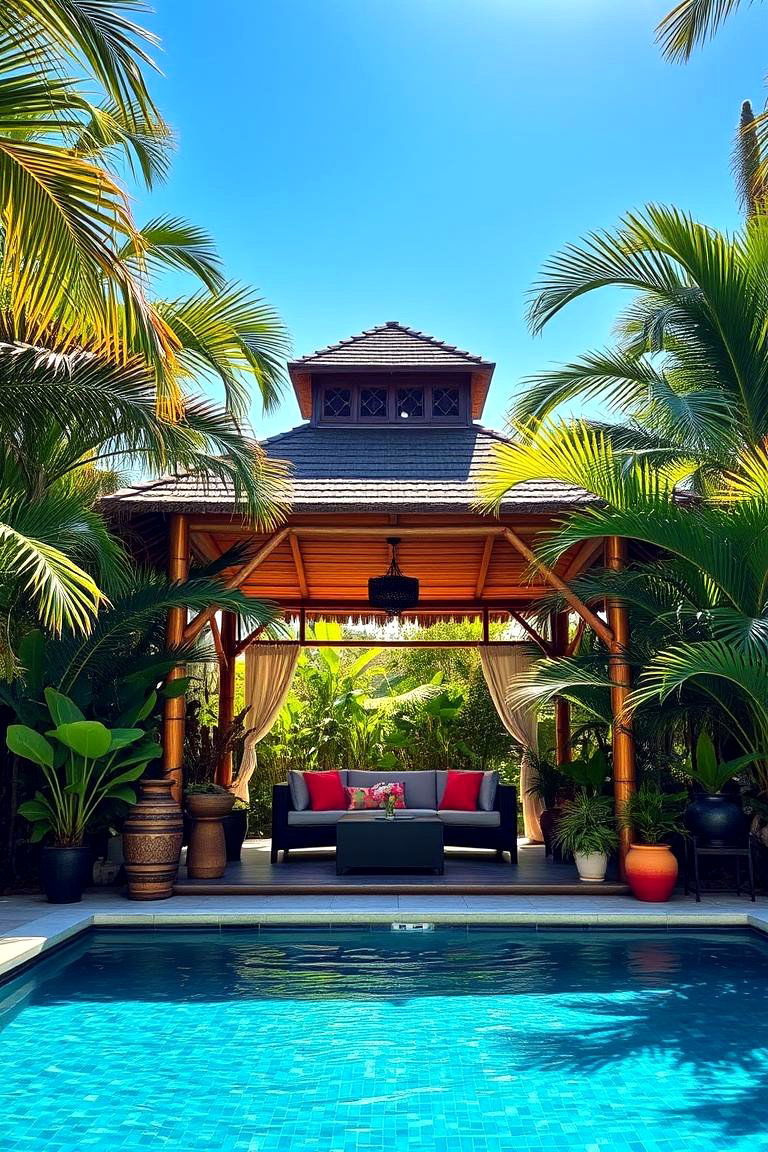 Tropical Oasis Gazebo - 24 Pool Gazebo Ideas