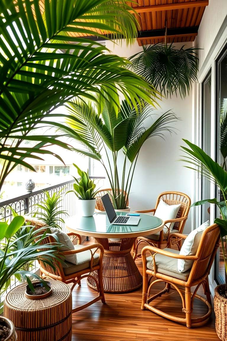 Tropical Oasis Office - 24 Balcony Office Ideas