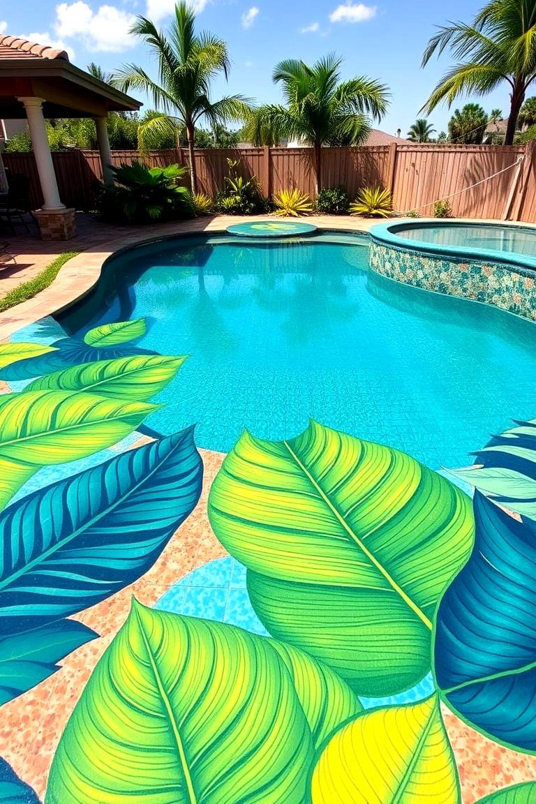 Tropical Oasis Vibes - 24 Stamped Concrete Pool Deck Ideas