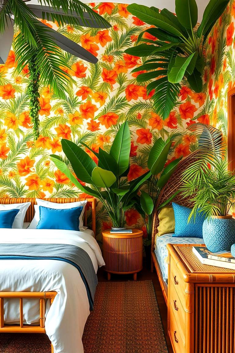 Tropical Orange Paradise - 24 Orange Bedroom Ideas