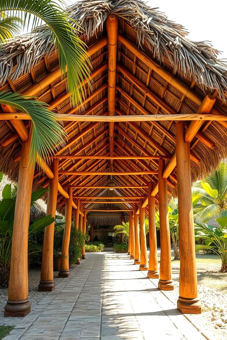 Tropical Palapa Walkway - 24 Covered Walkway Ideas