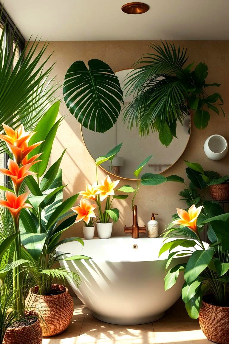 Tropical Paradise - 24 Bathroom Wallpaper Ideas