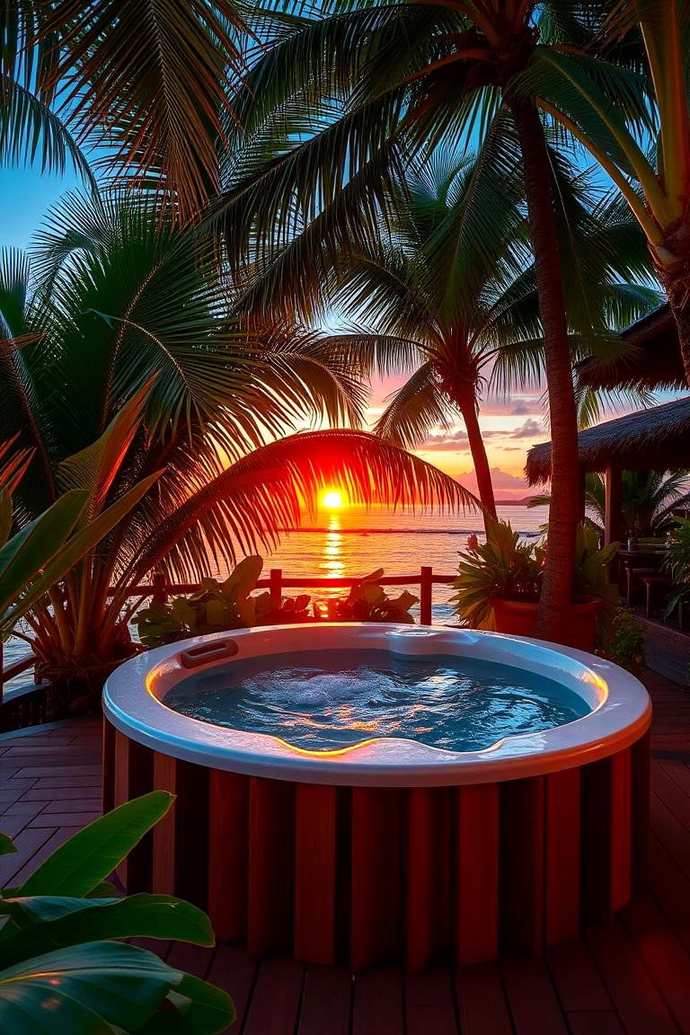 Tropical Paradise Ambiance - 24 Hot Tub Decor Ideas