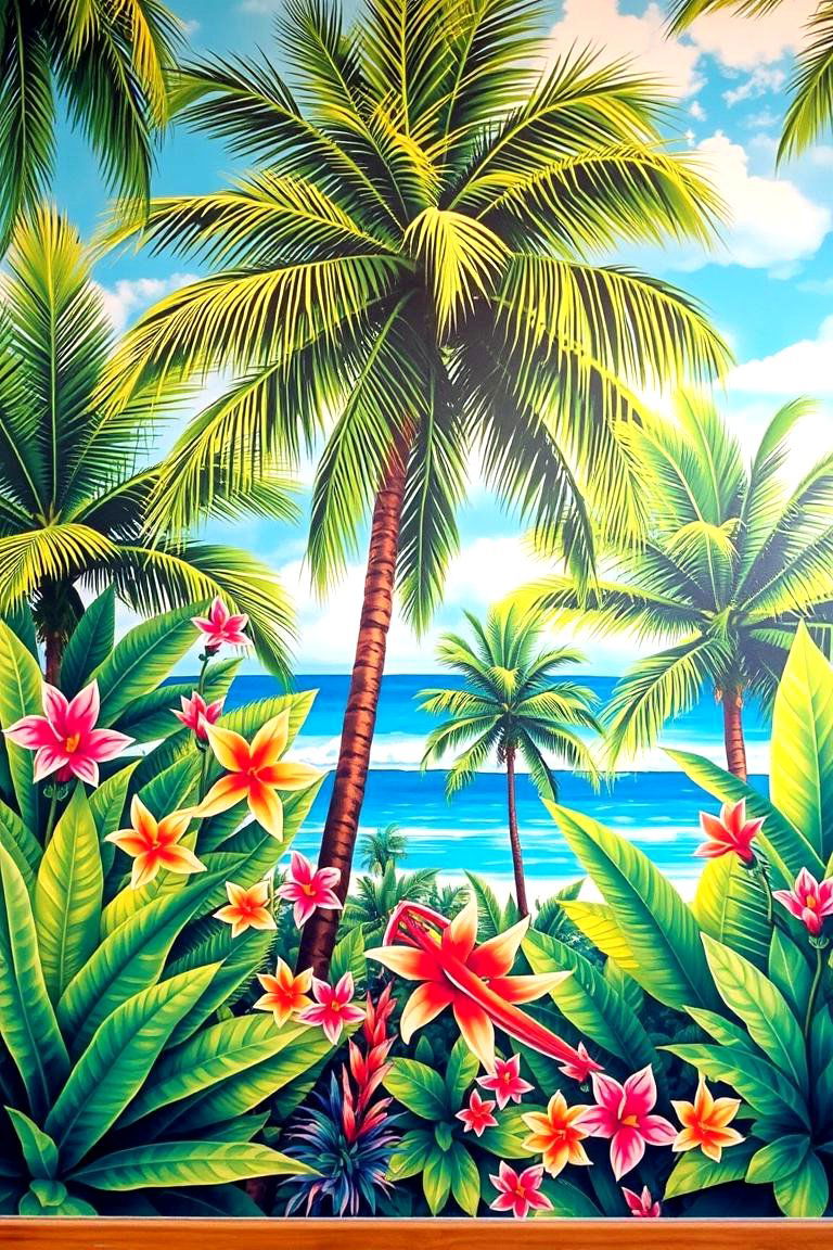 Tropical Paradise Mural - 24 Garden Mural Ideas