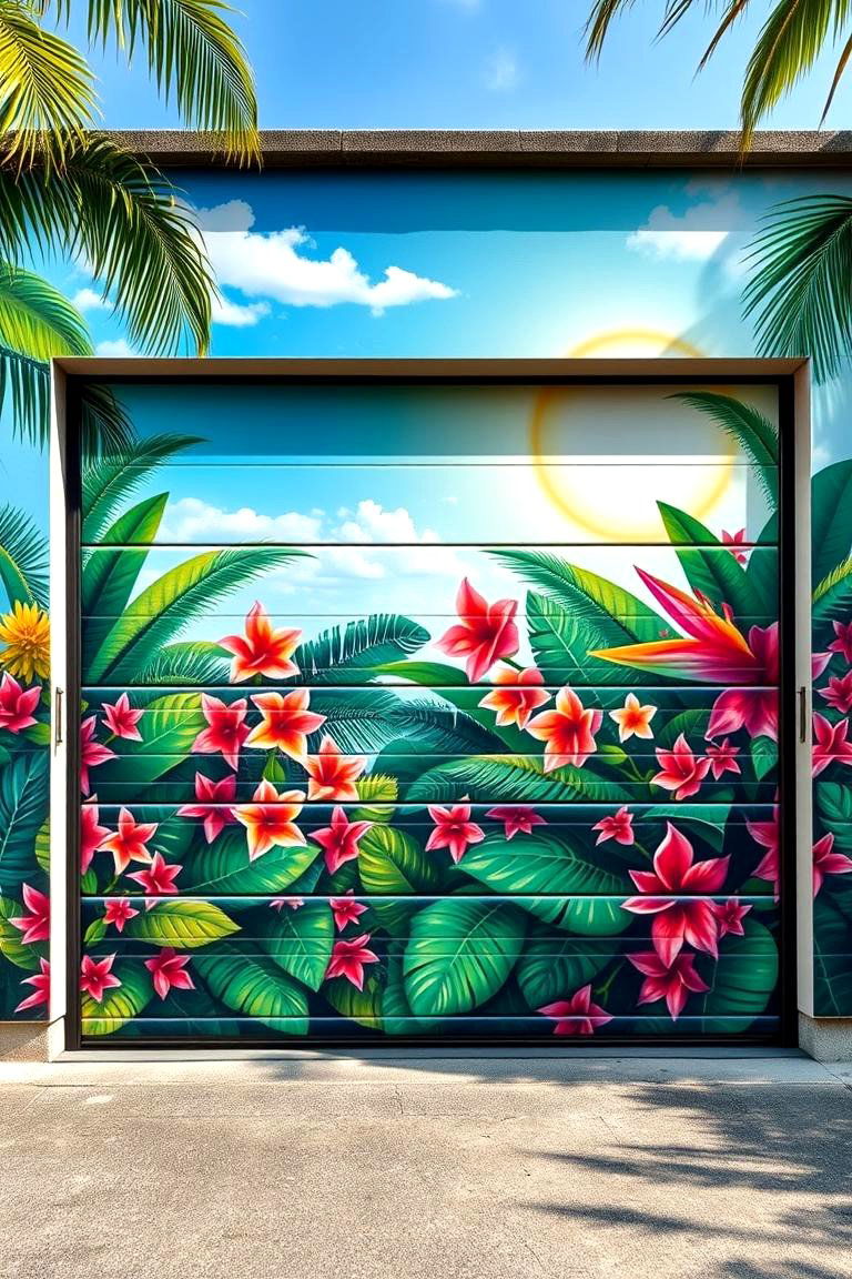 Tropical Paradise Mural - 24 Garage Door Murals