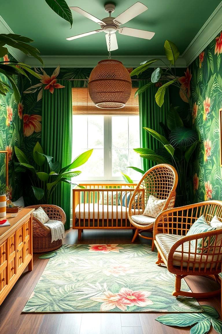 Tropical Paradise Nursery - 24 Nature Themed Nursery Ideas