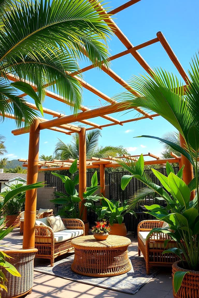 Tropical Paradise Pergola - 24 Patio With a Pergola Ideas