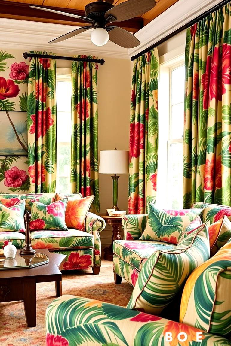 Tropical Patterns in Upholstery - 24 Hawaiian Interior Design Ideas