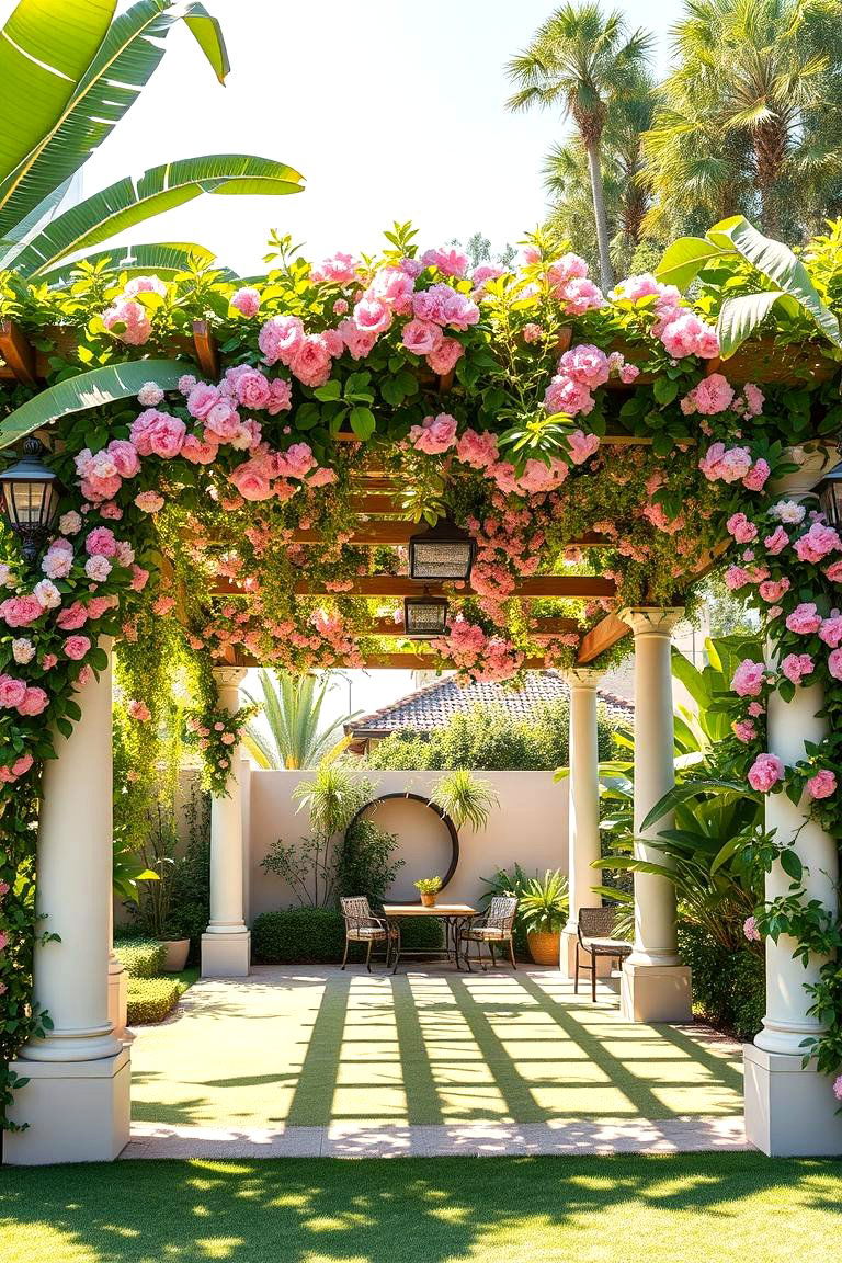 Tropical Pergola - 24 Tropical Backyard Ideas