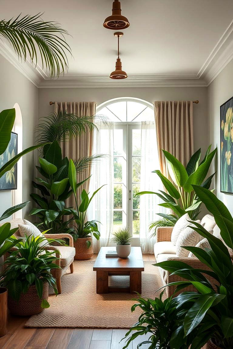 Tropical Plant Accents - 24 Boho Beach Bedroom Ideas