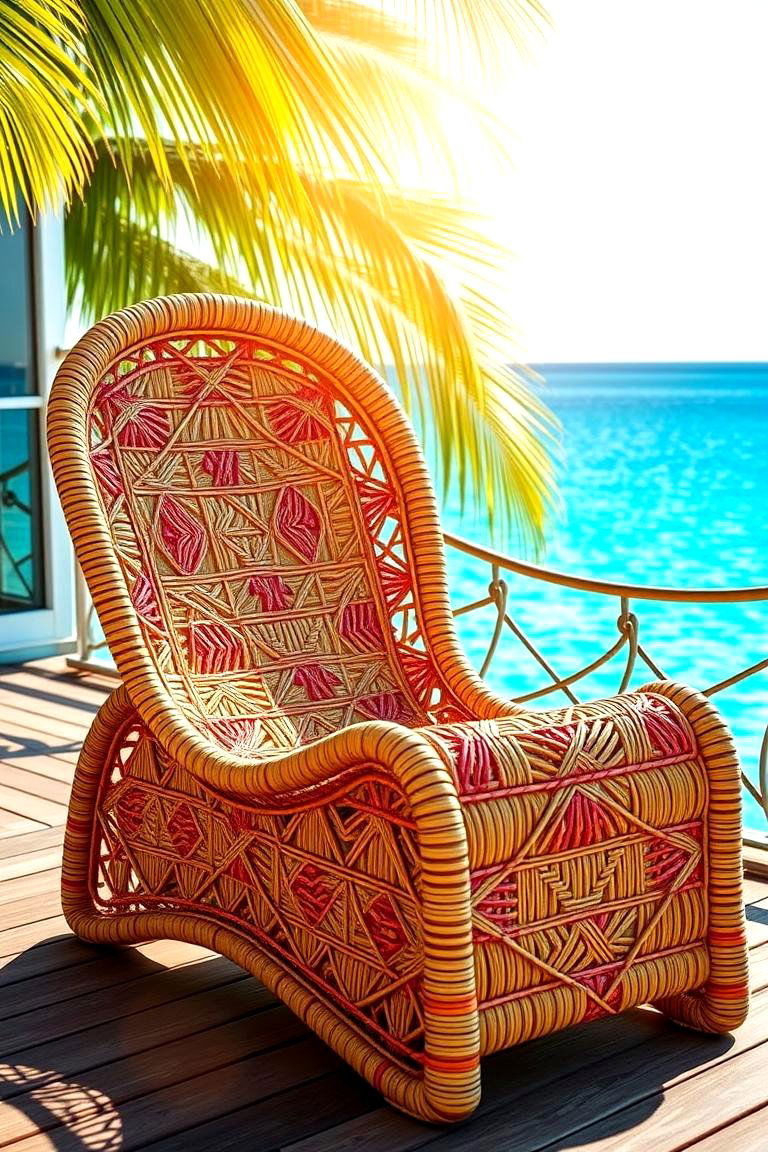 Tropical Rattan Recliner - 24 Deck Furniture Ideas