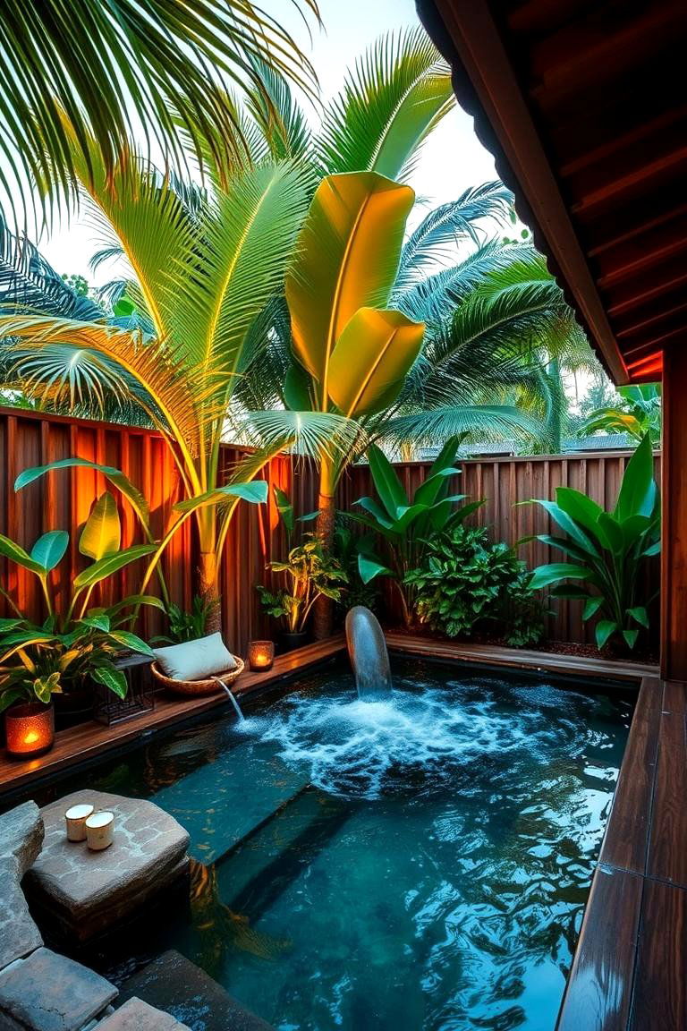 Tropical Retreat Sunken Hot Tub - 24 Sunken Hot Tub Ideas