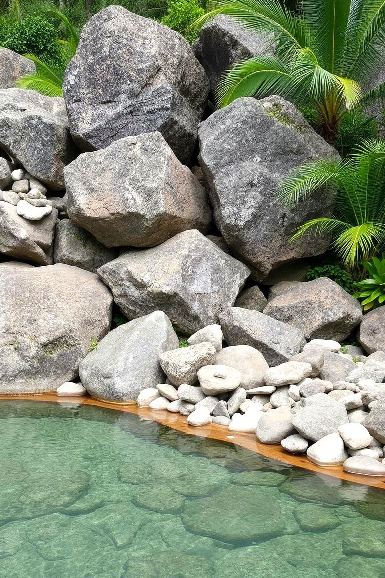 Tropical Rock Garden - 24 Tropical Pool Landscaping Ideas