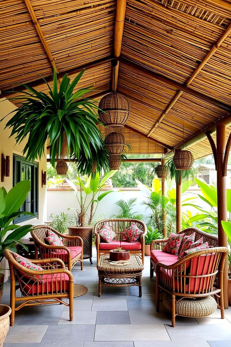 Tropical Style Covered Patio - 24 Covered Patio Ideas
