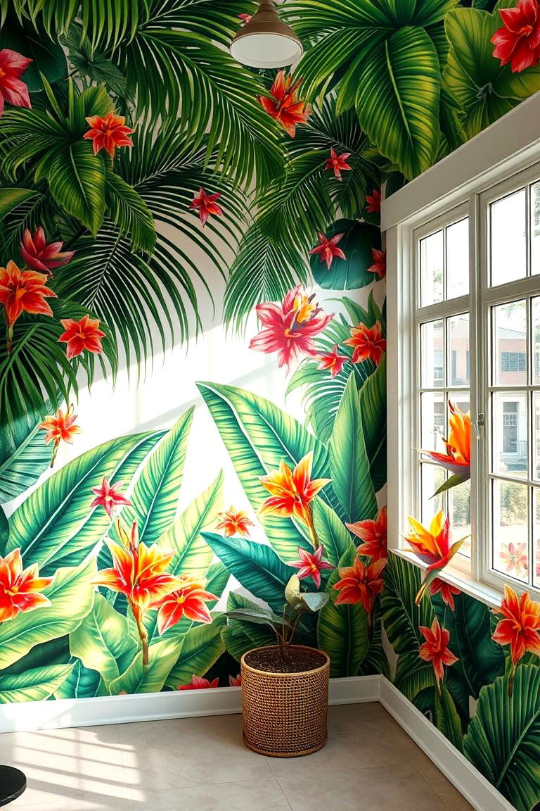 Tropical Theme Mural - 24 Wall Mural Ideas
