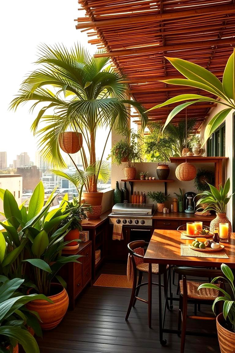 Tropical Themed Rooftop Retreat - 24 Rooftop Kitchen Ideas