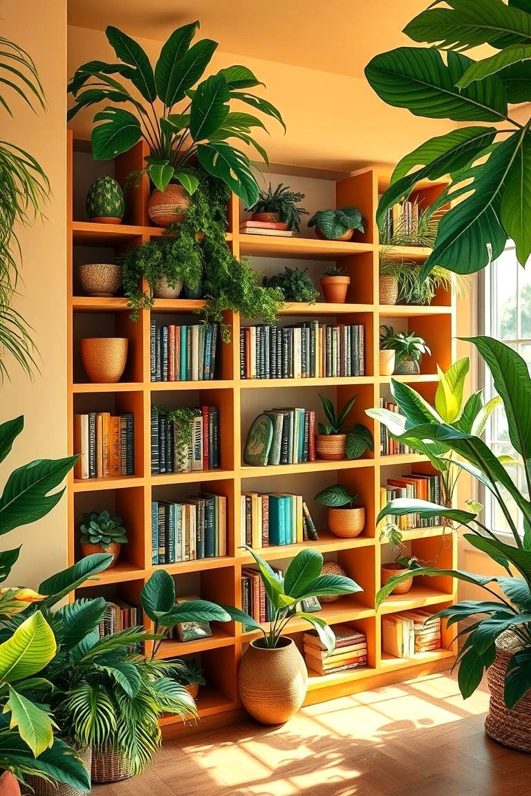Tropical Vibes Display - 24 Bookshelf Decor Ideas