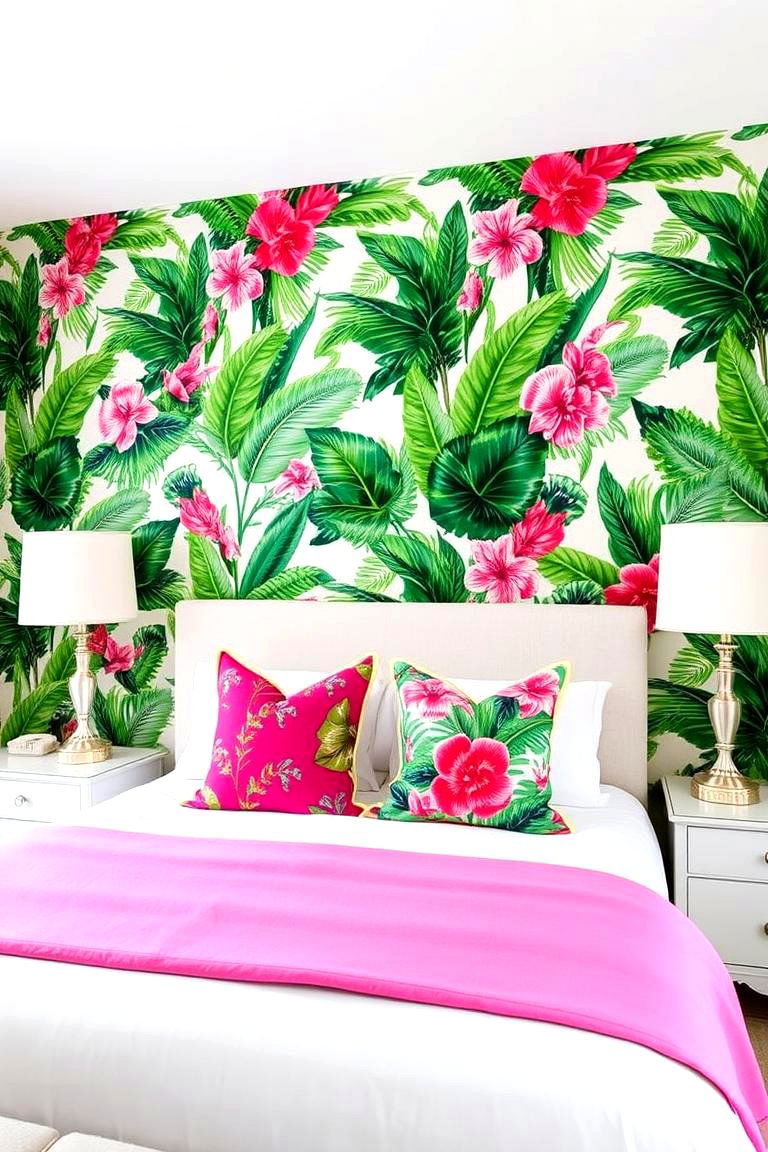Tropical Vibes for an Exotic Getaway - 24 Bedroom Wallpaper Ideas