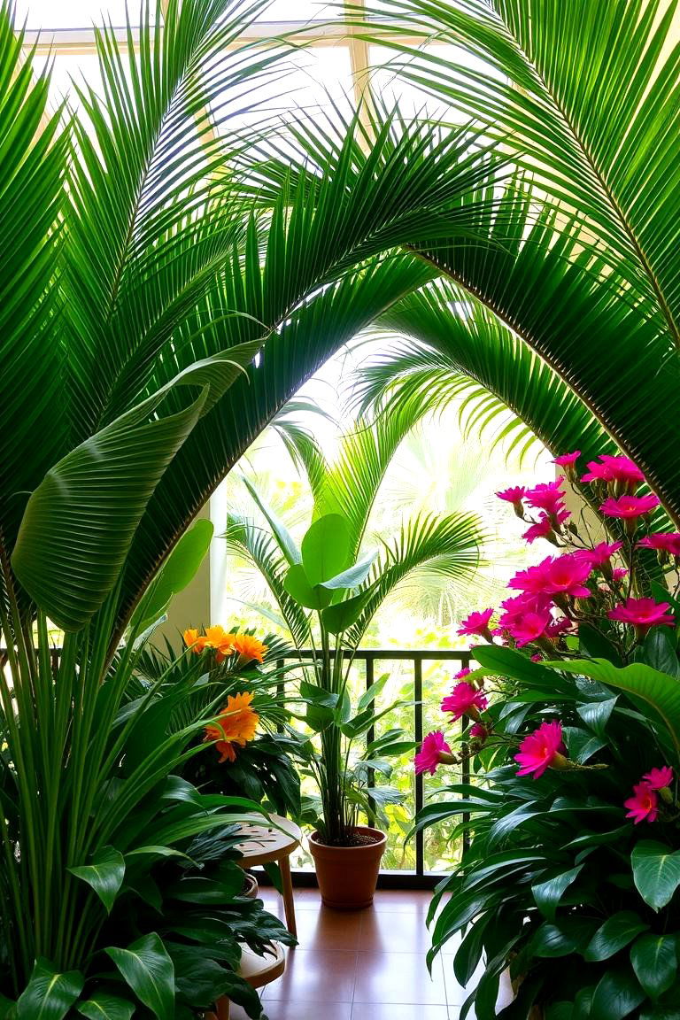 Tropical Vibes with Lush Plants - 24 French Balcony Ideas