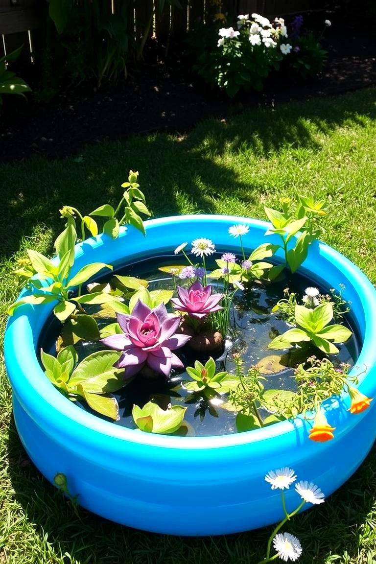 Try a Kiddie Pool Garden - 24 Backyard Pool Ideas on a Budget
