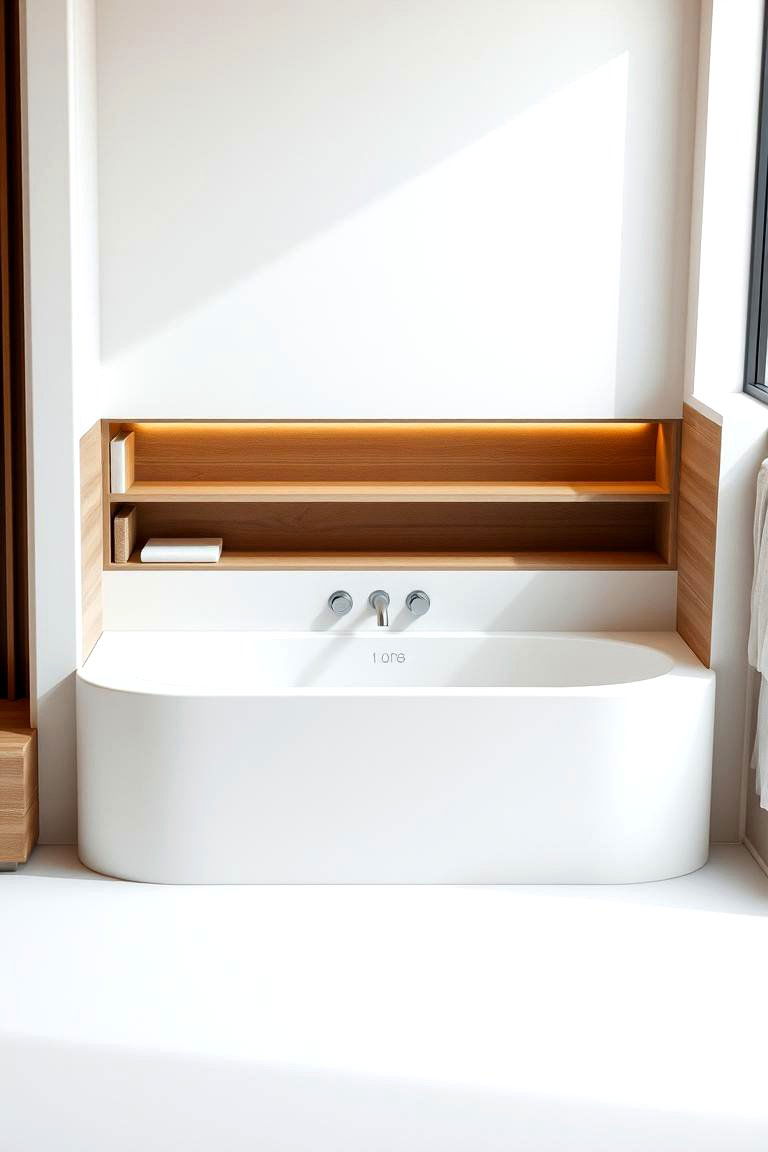 Tub with Built In Storage - 24 Drop in Tub Ideas