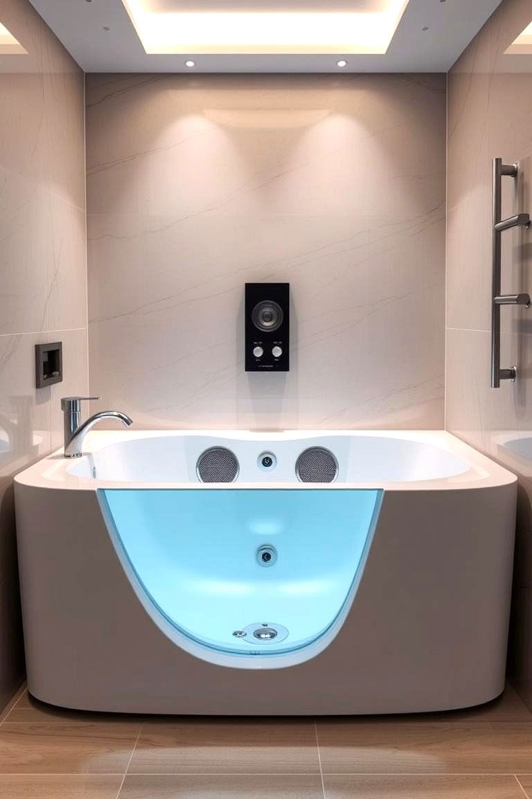 Tub with Integrated Sound System - 24 Drop in Tub Ideas