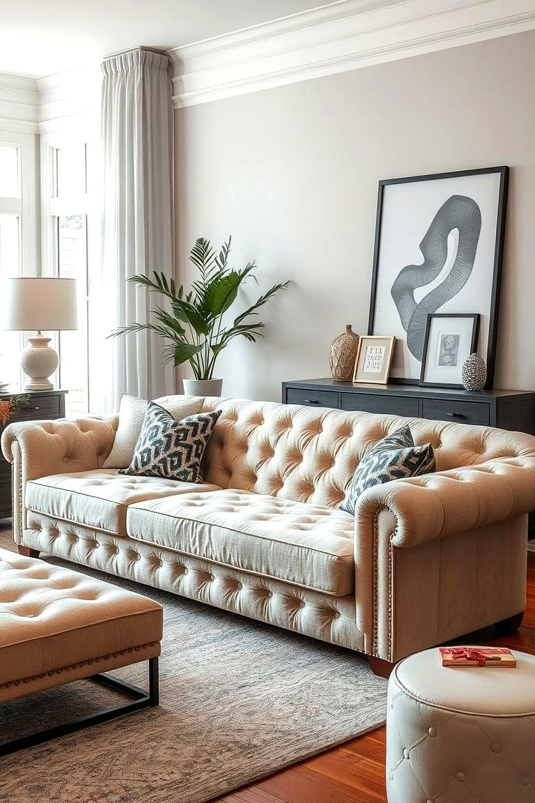 Tufted Sofa - 24 Living Room Couch Ideas