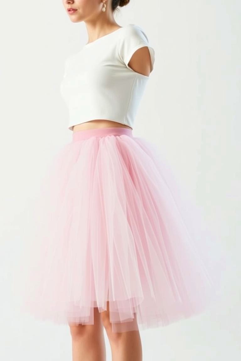 Tulle Skirt with a Cropped Top - 24 Guest Wedding Outfit Ideas