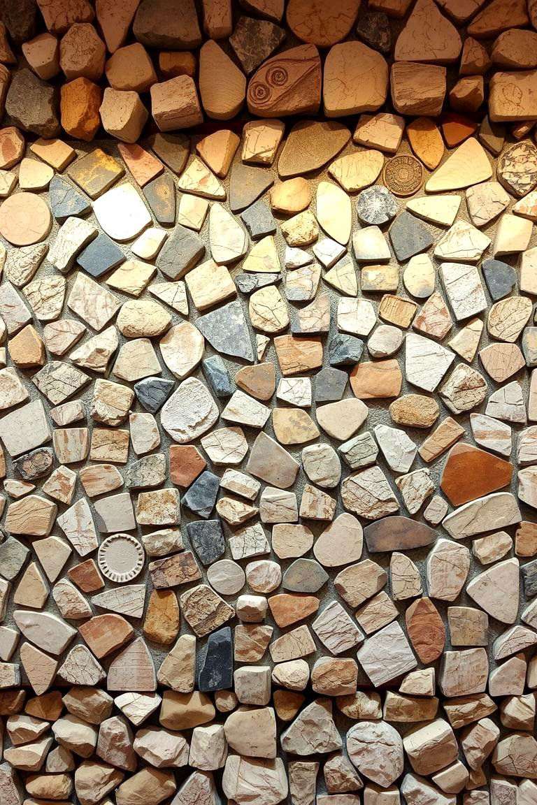 Tumbled Stone Mosaic Art - 24 Stone Bathroom Ideas