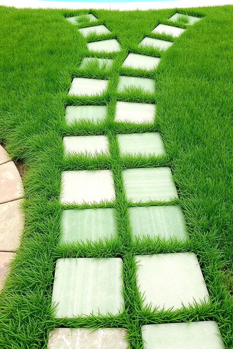 Turf Paver Walkway - 24 Above Ground Pool Walkway Ideas