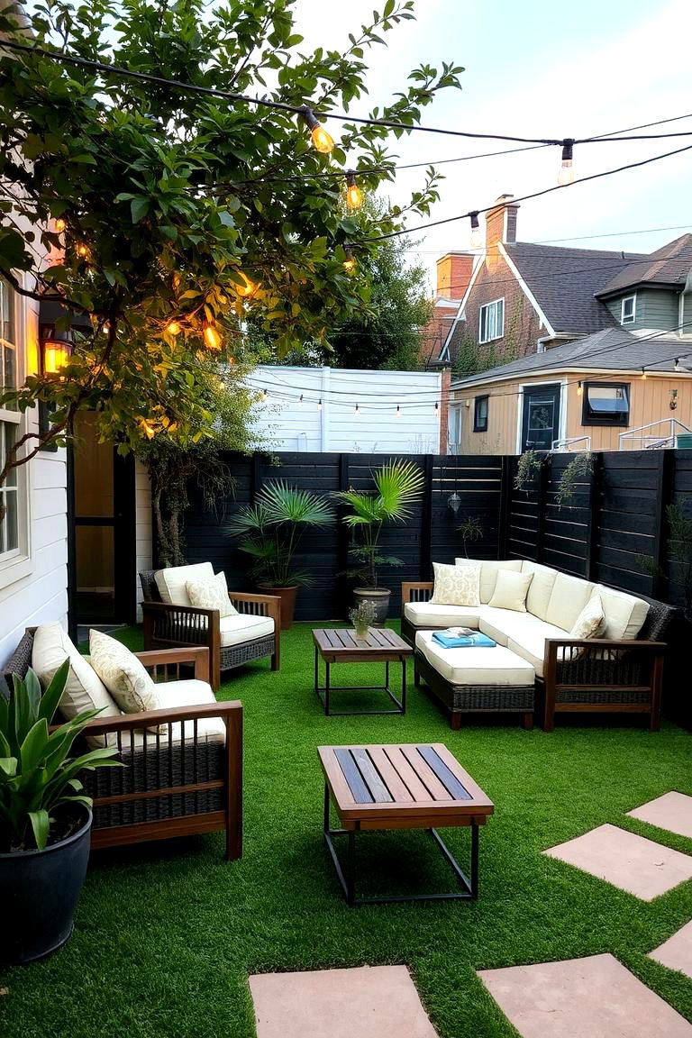 Turf for a Cozy Outdoor Lounge Area - 24 Backyard Turf Ideas