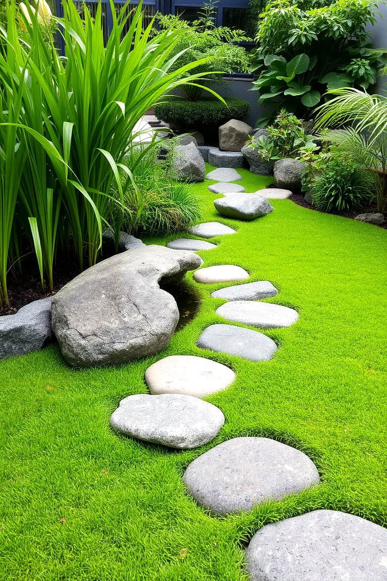 Turf for a Quiet Meditation Garden - 24 Backyard Turf Ideas