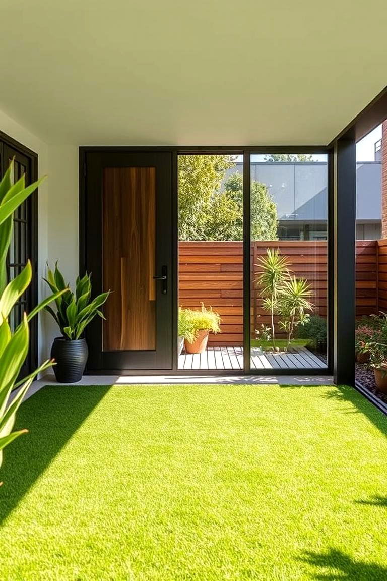 Turf for an Indoor Outdoor Transition - 24 Backyard Turf Ideas