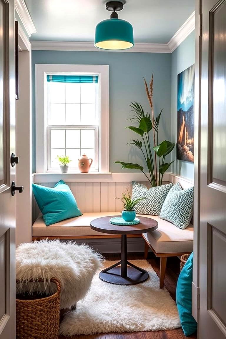 Turquoise Cozy Nook - 24 Turquoise Living Room Ideas