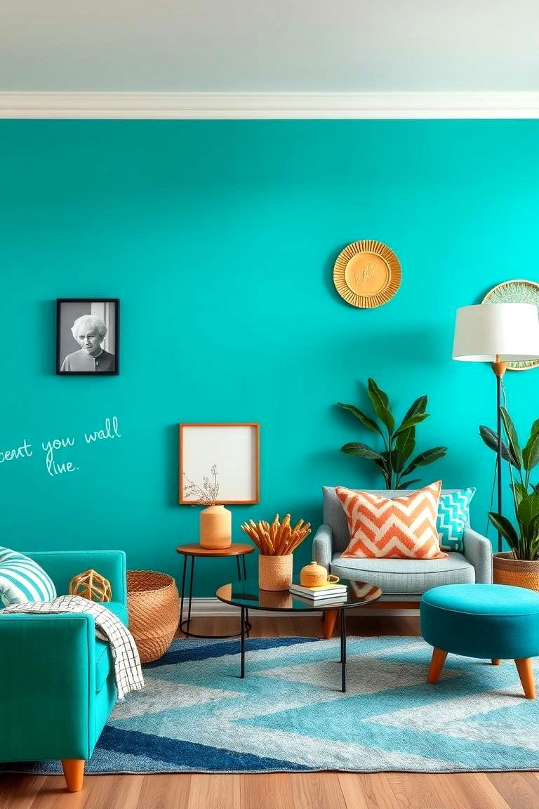 Turquoise Energy - 24 Blue Accent Wall Ideas