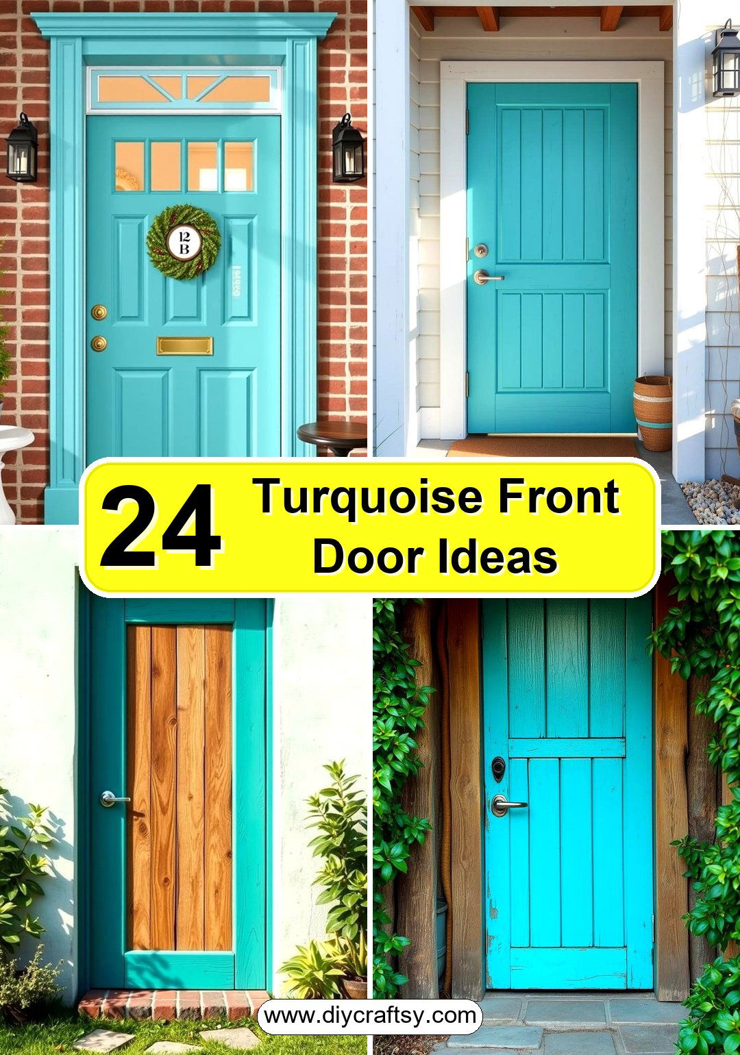 Turquoise Front Door Ideas