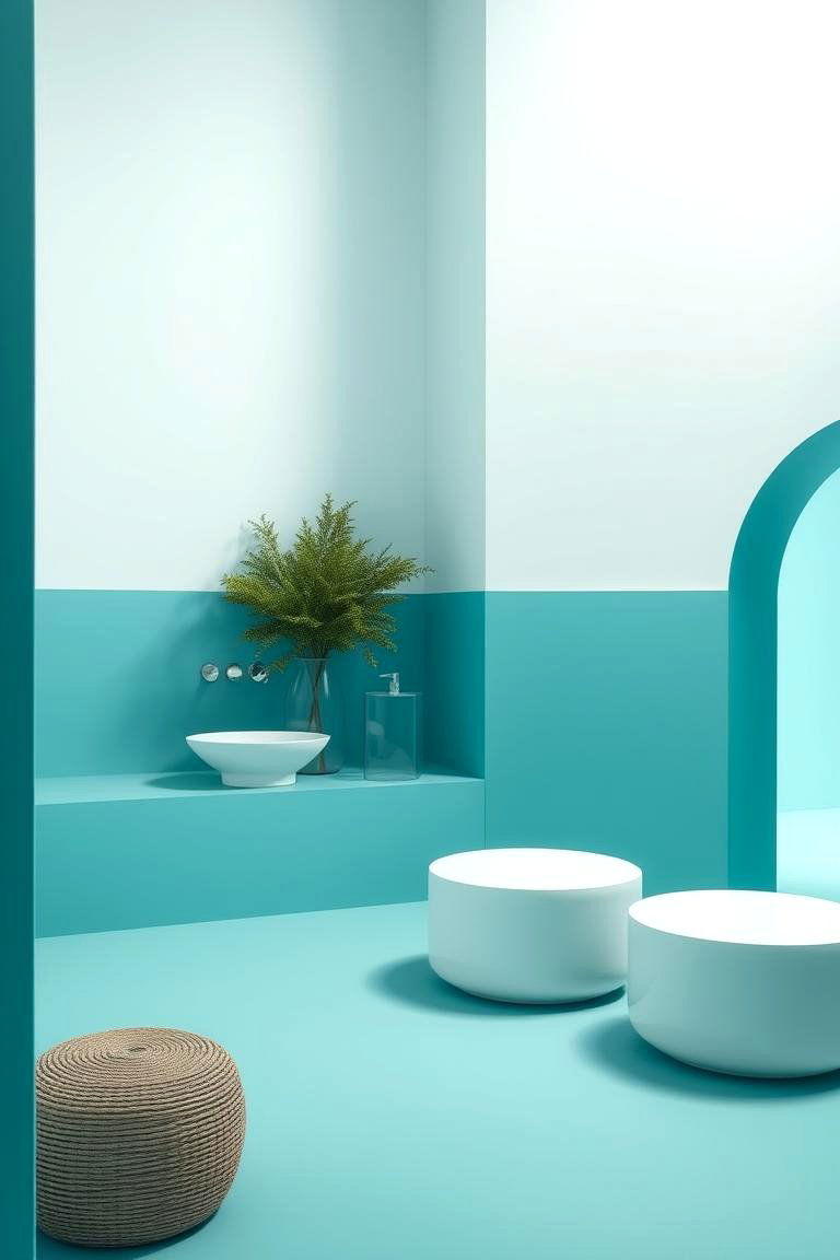 Turquoise and White Minimalist Retreat - 24 Turquoise Bedroom Ideas