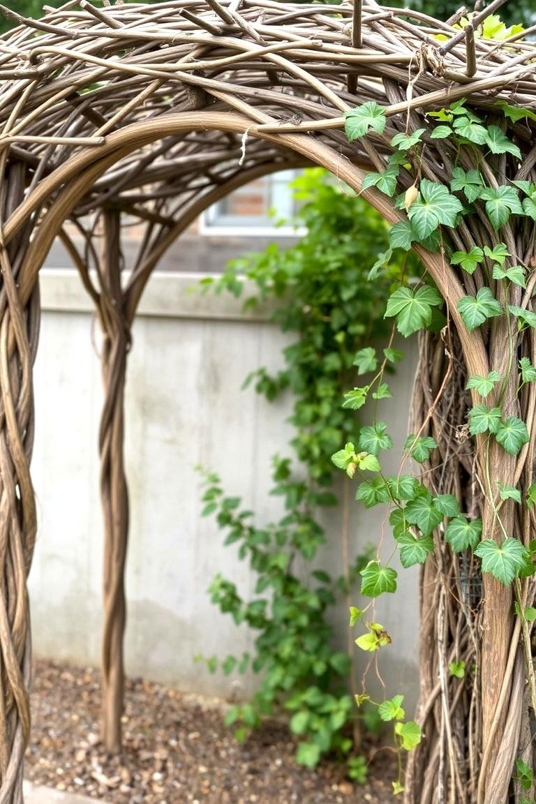 Twig Arbor Entrance - 24 Rustic Landscaping Ideas