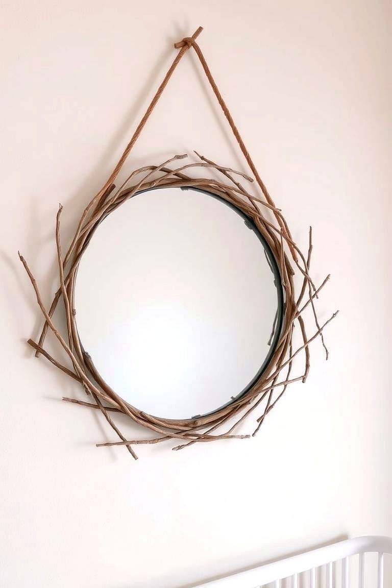Twig Mirror Frame - 24 Woodland Nursery Ideas