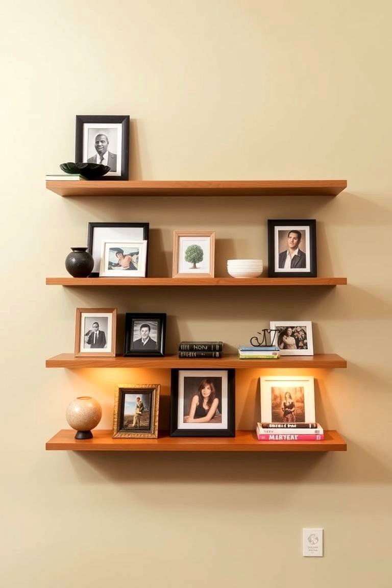 Twin Wall Shelves - 24 Symmetrical Living Room Ideas