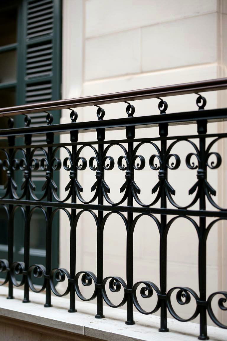 Twisted Bar Inlay - 24 Wrought Iron Balcony Railing Design Ideas
