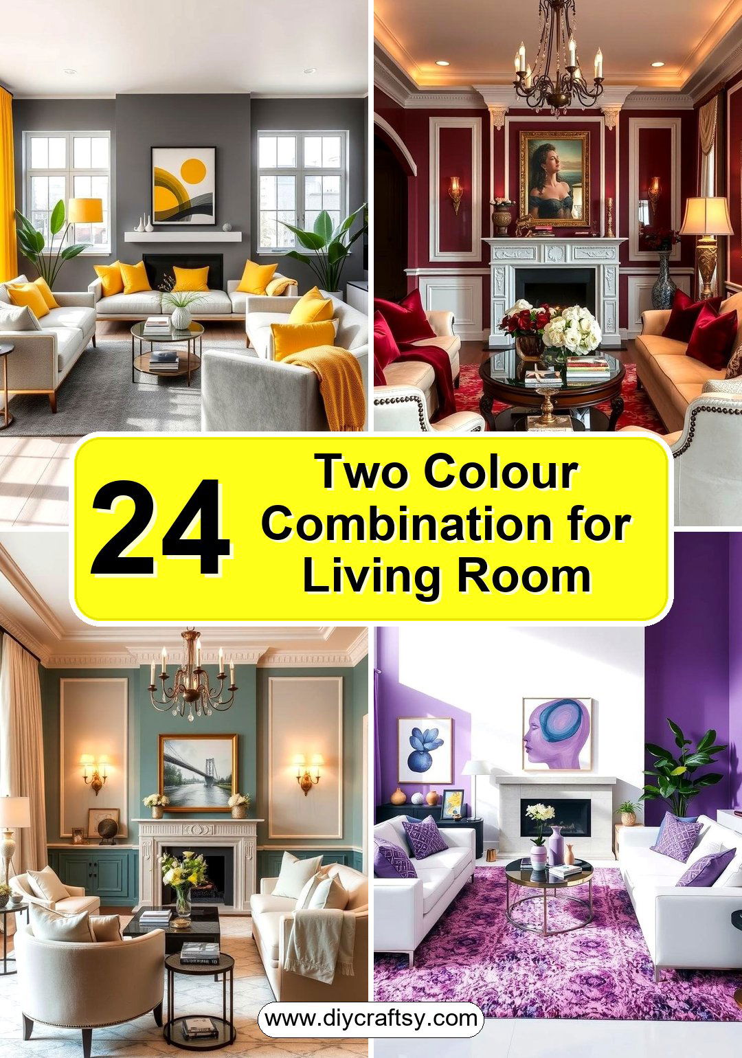 Two Colour Combination for Living Room