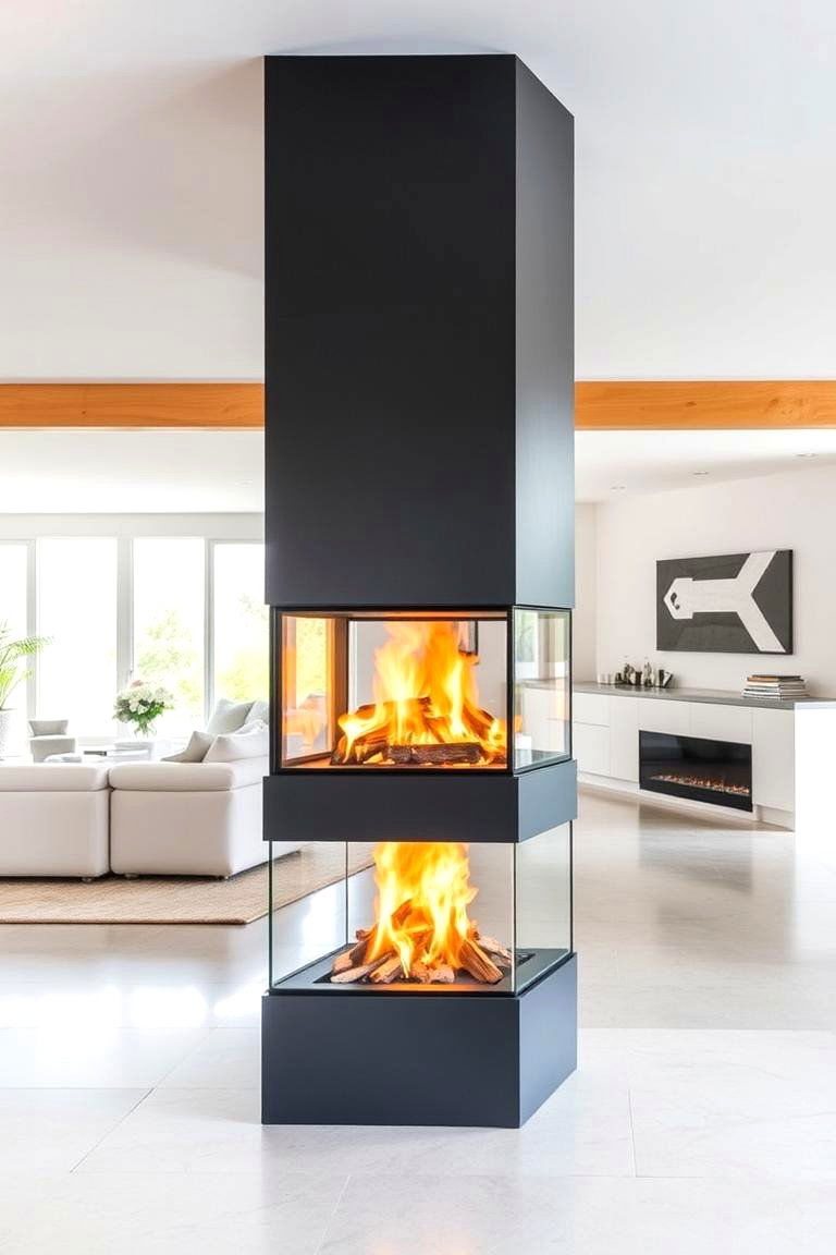 Two Sided Glass Fireplace - 24 Fireplace Ideas