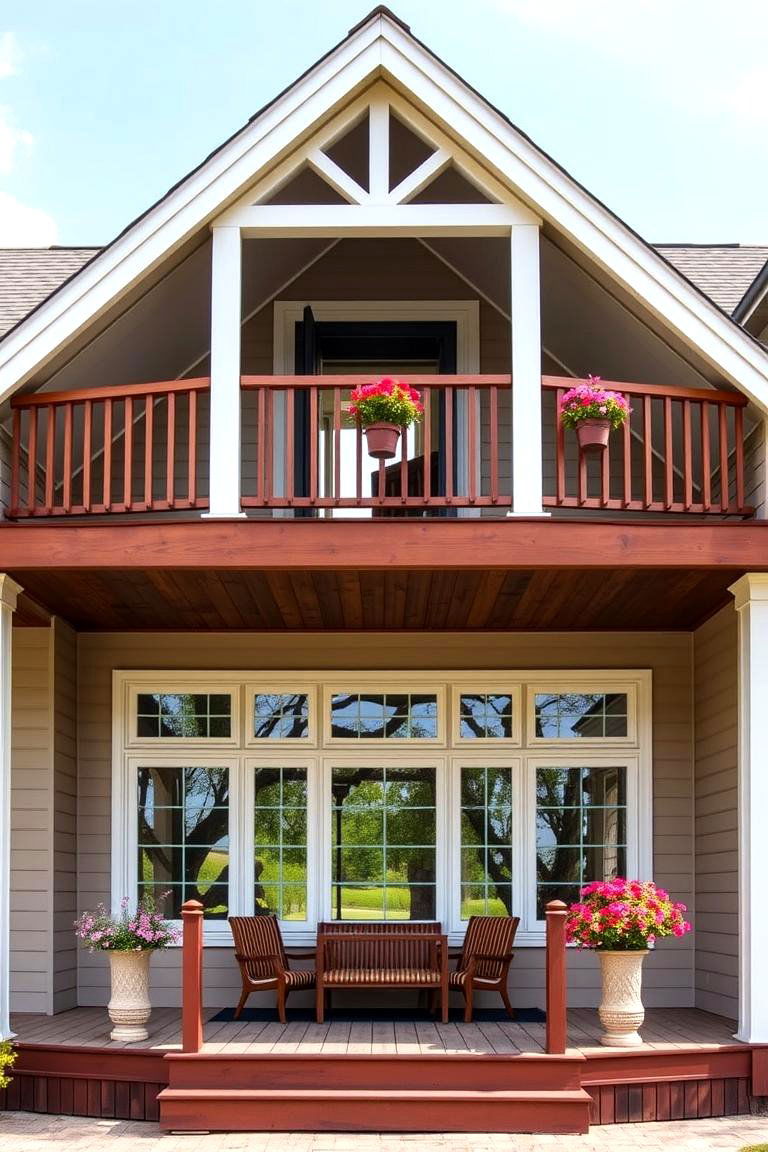 Two Story Gable Porch - 24 Open Gable Porch Ideas