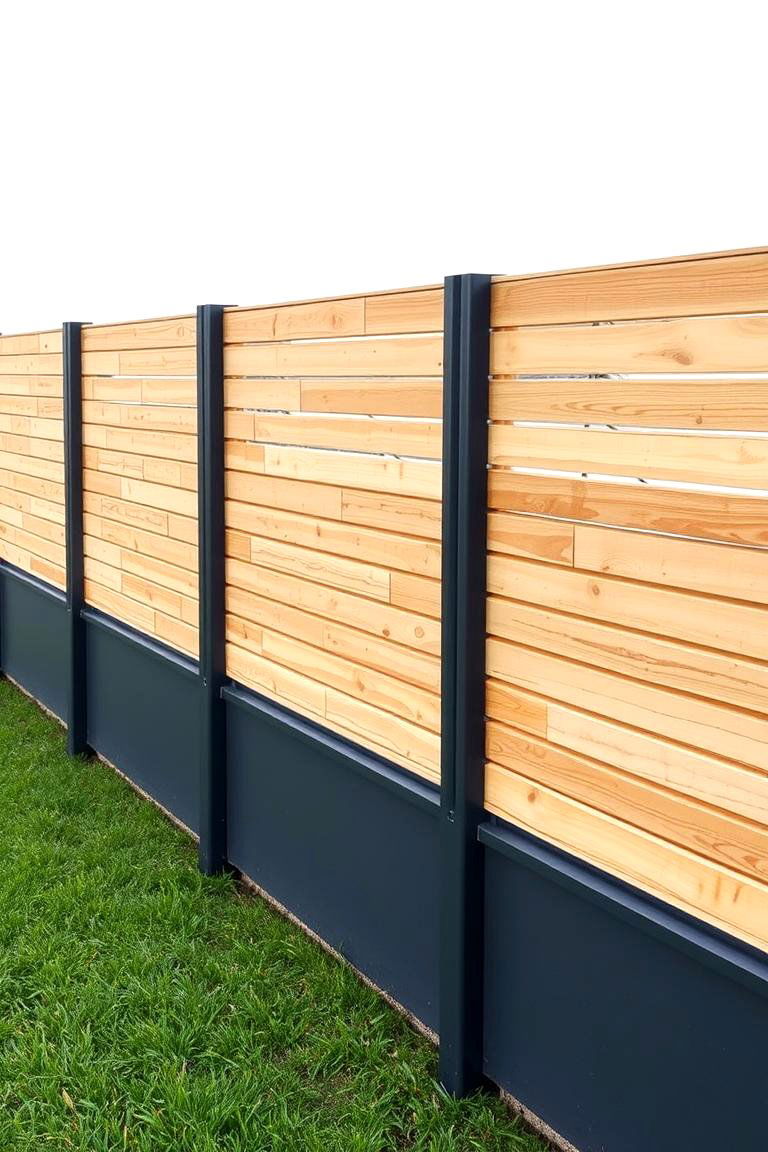 Two Tone Horizontal Fence - 24 Horizontal Fence Ideas