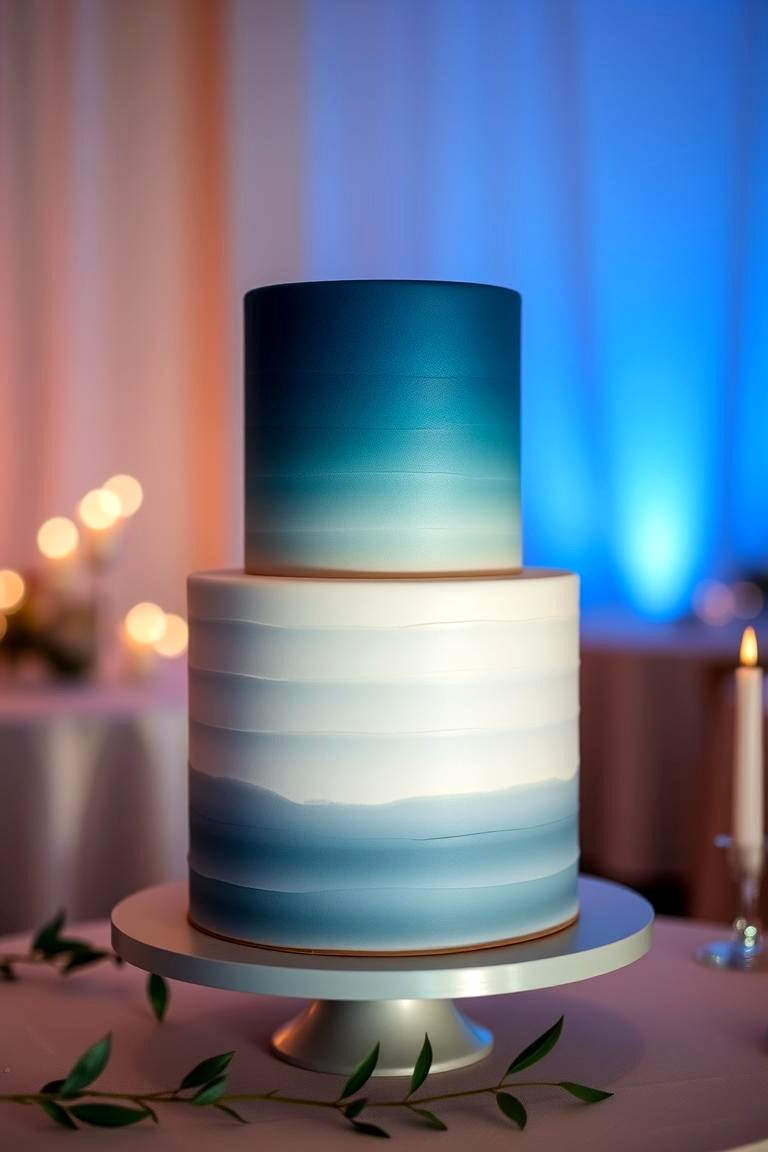 Two Tone Ombre Wedding Cake - 24 Wedding Cake Ideas