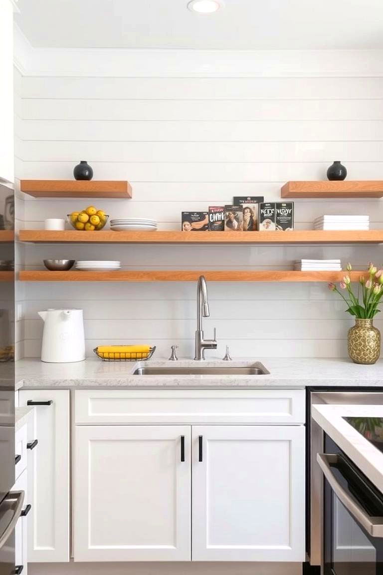 Two Tone Shiplap Backsplash - 24 Shiplap Backsplash Ideas for Your Kitchen