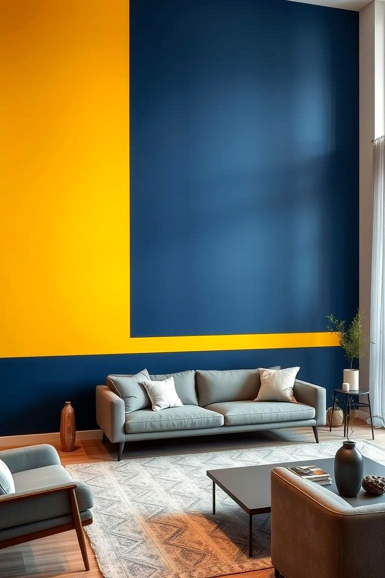 Two Tone Stripes with Varying Widths - 24 Two Tone Wall Paint Ideas
