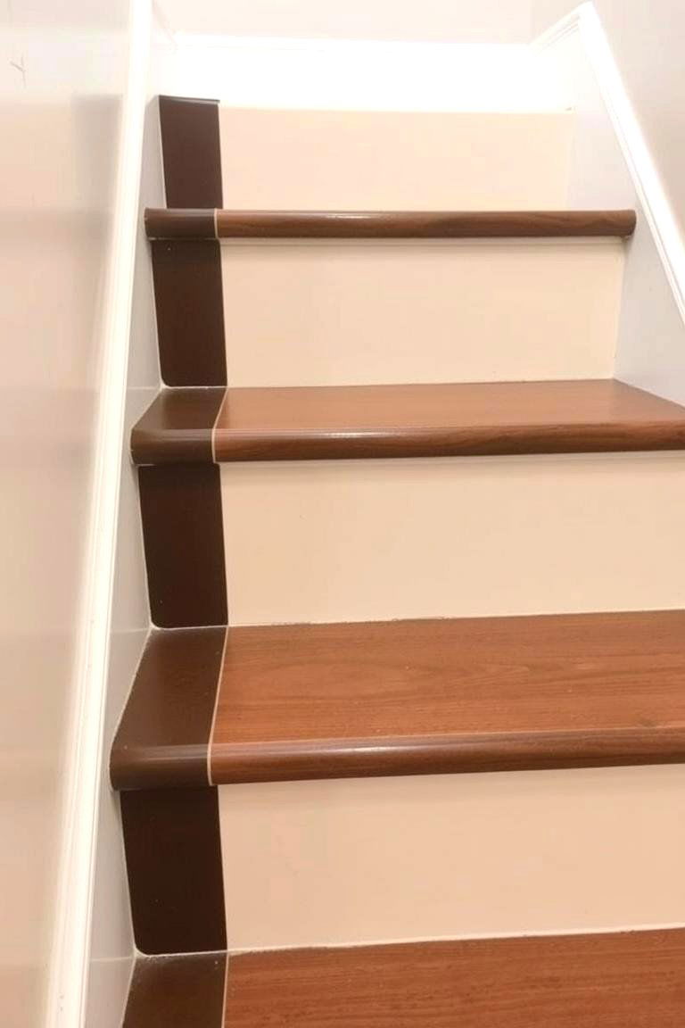 Two Tone Tread Design - 24 Painted Stair Ideas