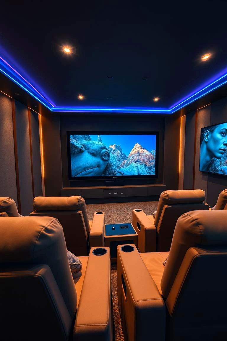 Ultimate Home Theater Setup - 24 Black Man Cave Ideas